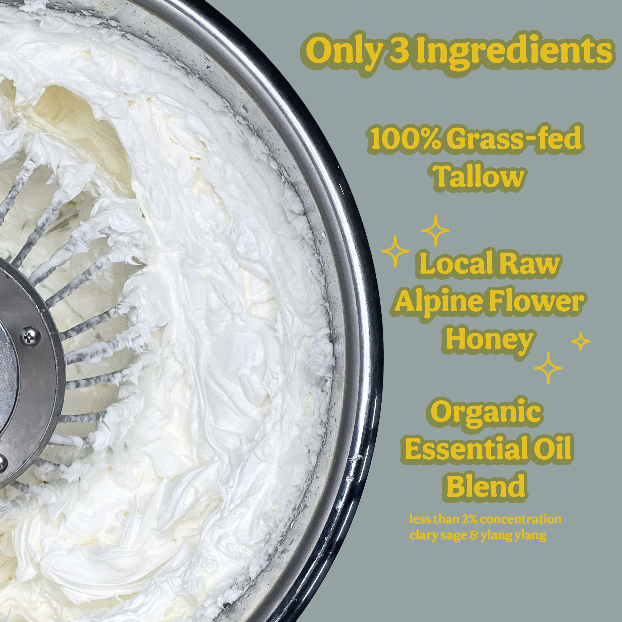 Moochi Whipped Tallow Balm - Raw Alpine Honey & Clary Sage